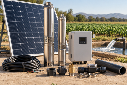 Illustrative solar water pumping equipment and system components