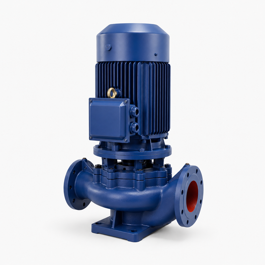 Vertical inline water pump for HVAC systems