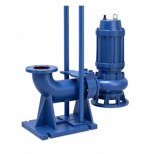 WQ non-clog submersible sewage pump with guide rail